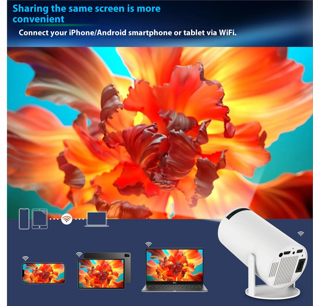 HY300 Pro Projector Home Theater Entertainment Portable Small Projector (DK-only)