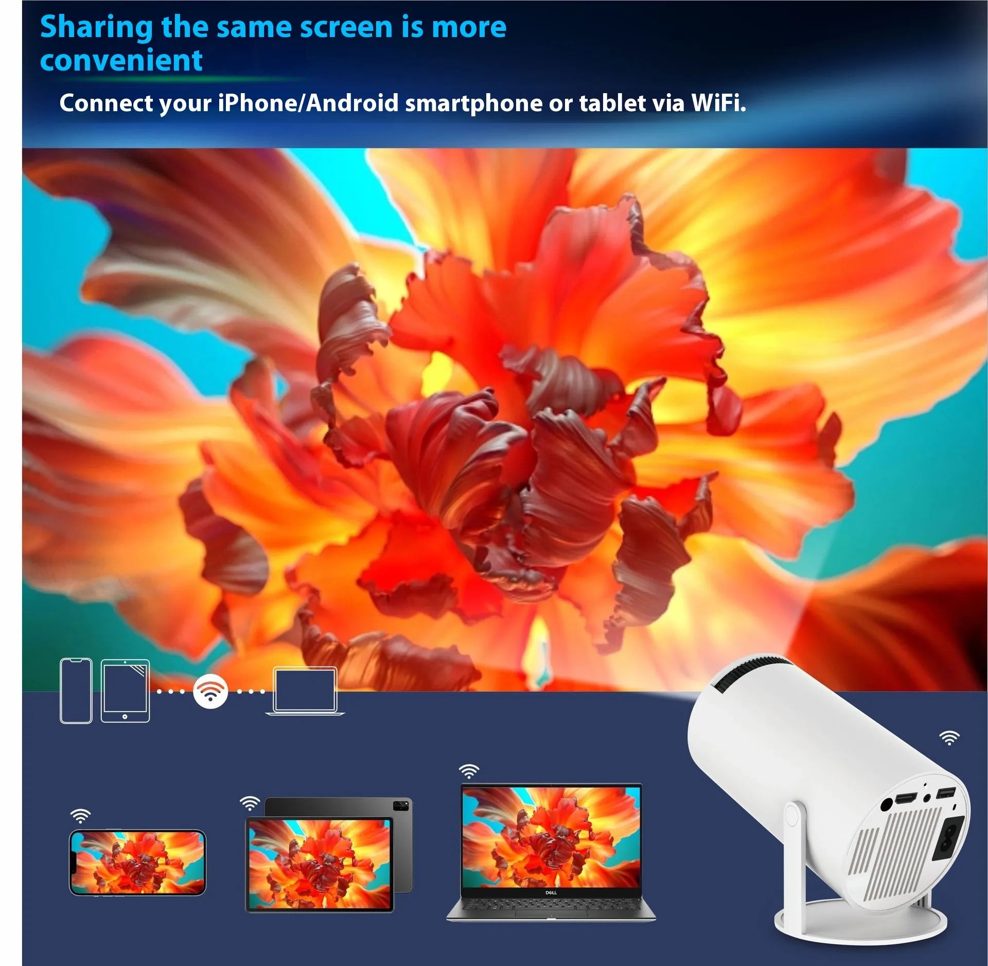 HY300 Pro Projector Home Theater Entertainment Portable Small Projector (DK-only)